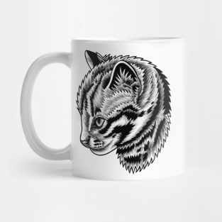 Leopard cat kitten - ink illustration Mug